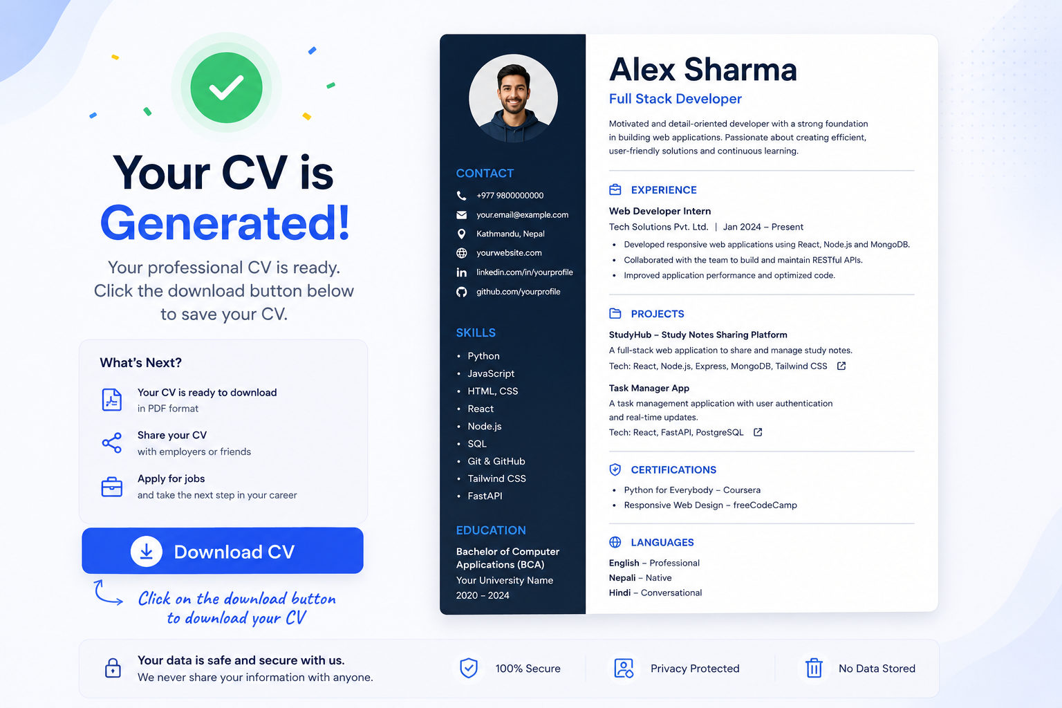 generate cv notice image