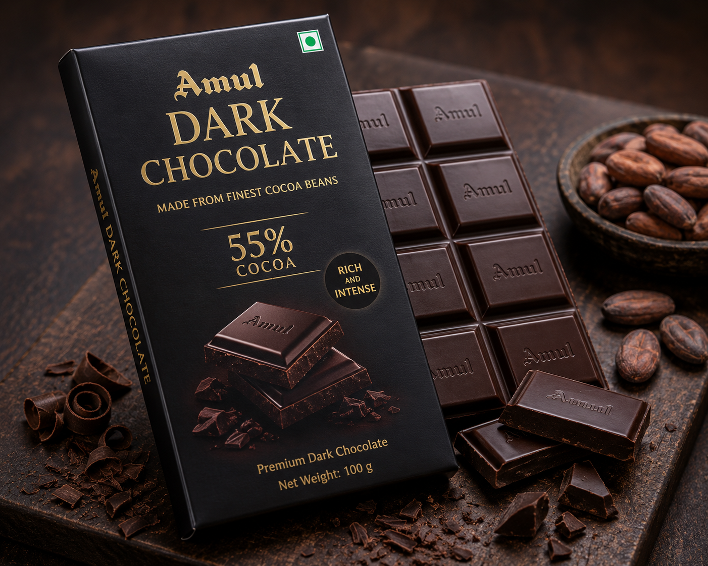 a picture of dark chocolate